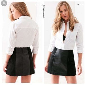 Leather & Suede Mini Skirt - Urban Outfitters